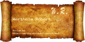 Wertheim Róbert névjegykártya