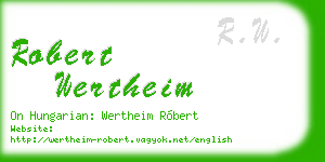 robert wertheim business card